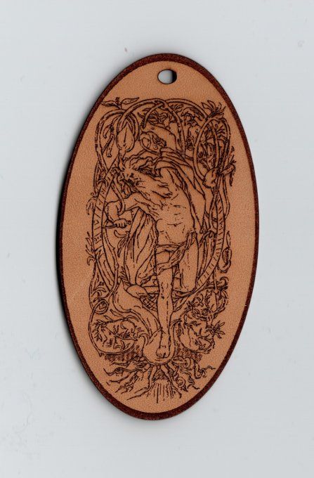 Médaillon en cuir Le sacrifice d'Odin