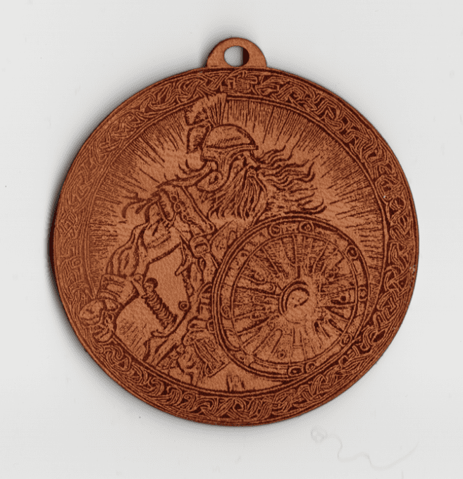 Médaillon en cuir Guerrier Viking
