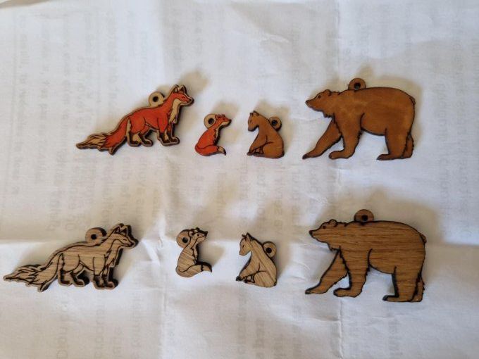 Charms cuir et bois
